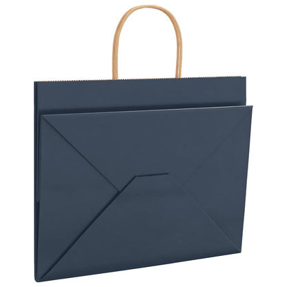 Paper Bags 250 pcs with Handles Blue 32x22x24 cm