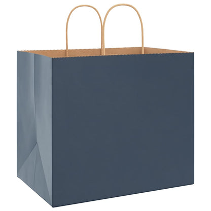 Paper Bags 250 pcs with Handles Blue 32x22x28 cm