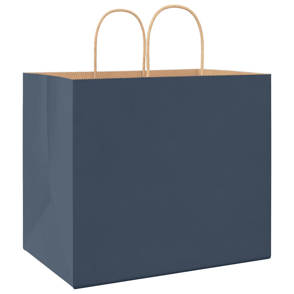 Paper Bags 250 pcs with Handles Blue 32x22x28 cm