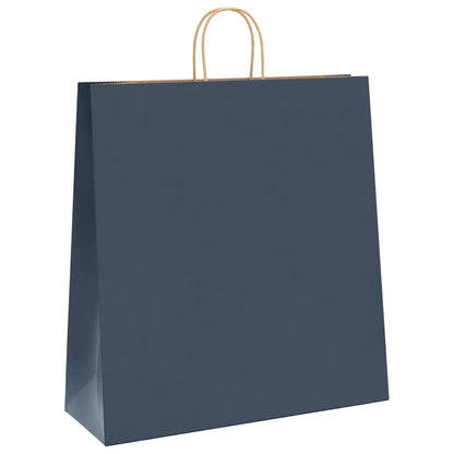 Paper Bags 250 pcs with Handles Blue 45x17x48 cm