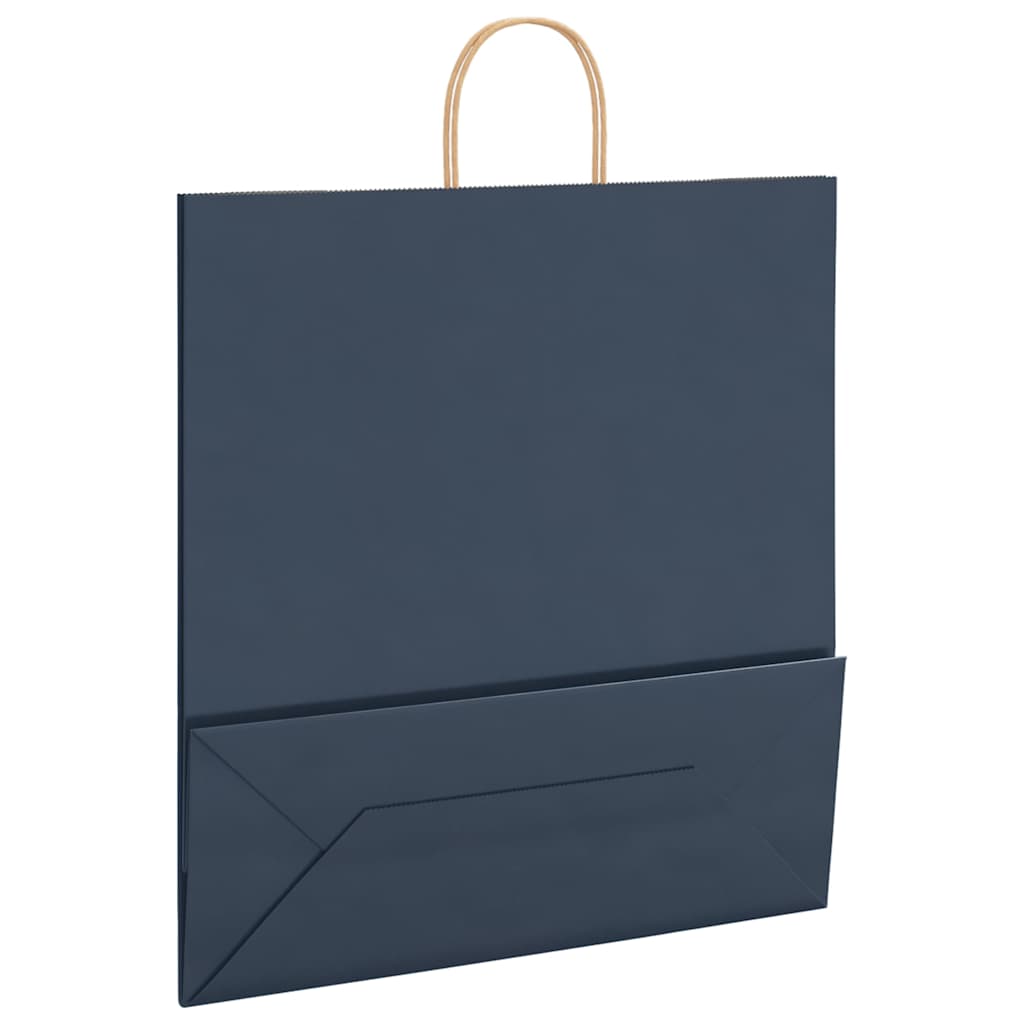 Paper Bags 250 pcs with Handles Blue 45x17x48 cm