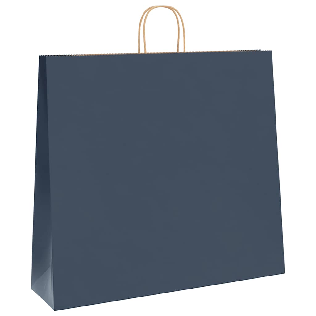Paper Bags 250 pcs with Handles Blue 54x15x49 cm