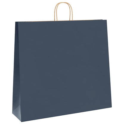 Paper Bags 250 pcs with Handles Blue 54x15x49 cm
