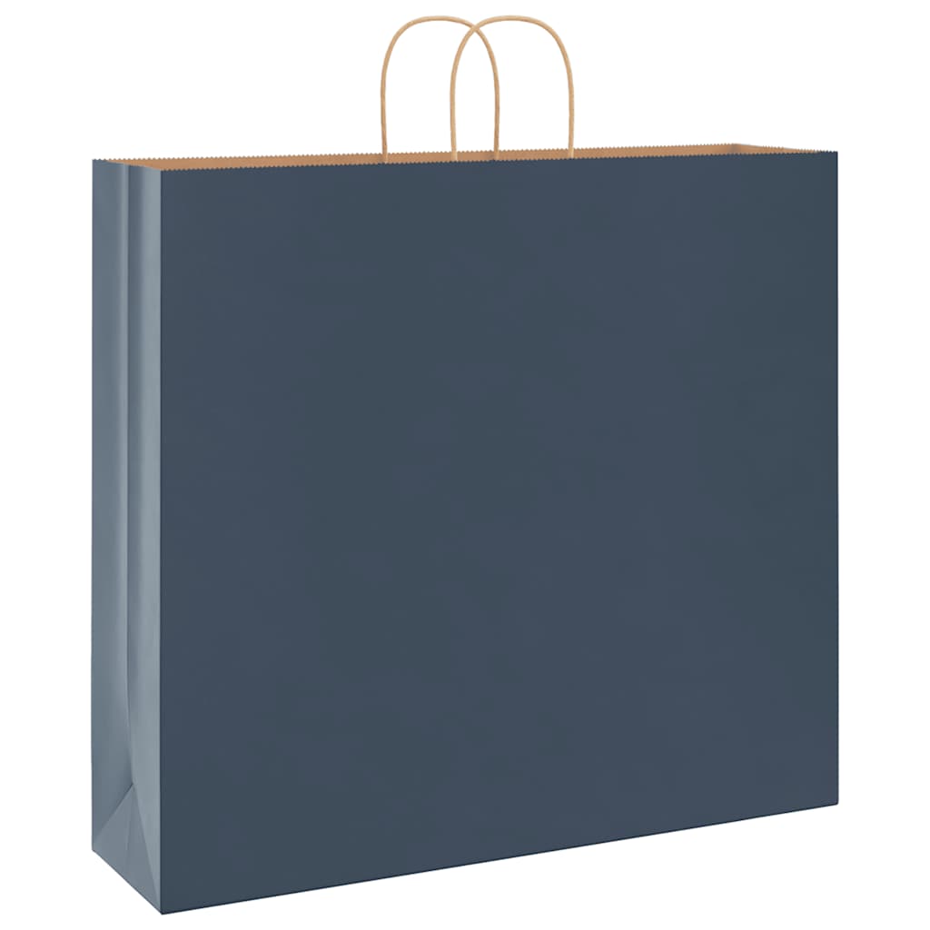 Paper Bags 250 pcs with Handles Blue 54x15x49 cm