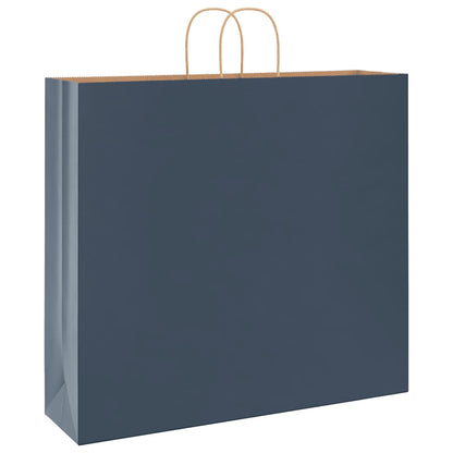 Paper Bags 250 pcs with Handles Blue 54x15x49 cm
