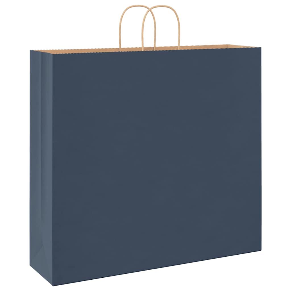 Paper Bags 250 pcs with Handles Blue 54x15x49 cm