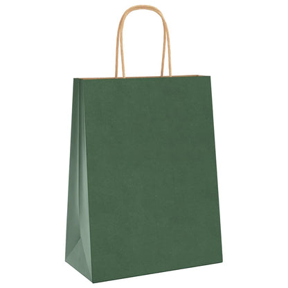 Paper Bags 50 pcs with Handles Green 21x11x28 cm