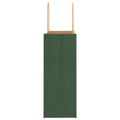 Paper Bags 50 pcs with Handles Green 21x11x28 cm