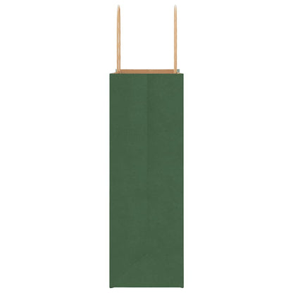 Paper Bags 50 pcs with Handles Green 21x11x31 cm