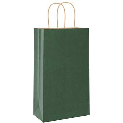 Paper Bags 50 pcs with Handles Green 21x11x36 cm