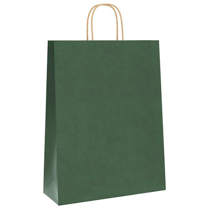 Paper Bags 50 pcs with Handles Green 32x12x42 cm