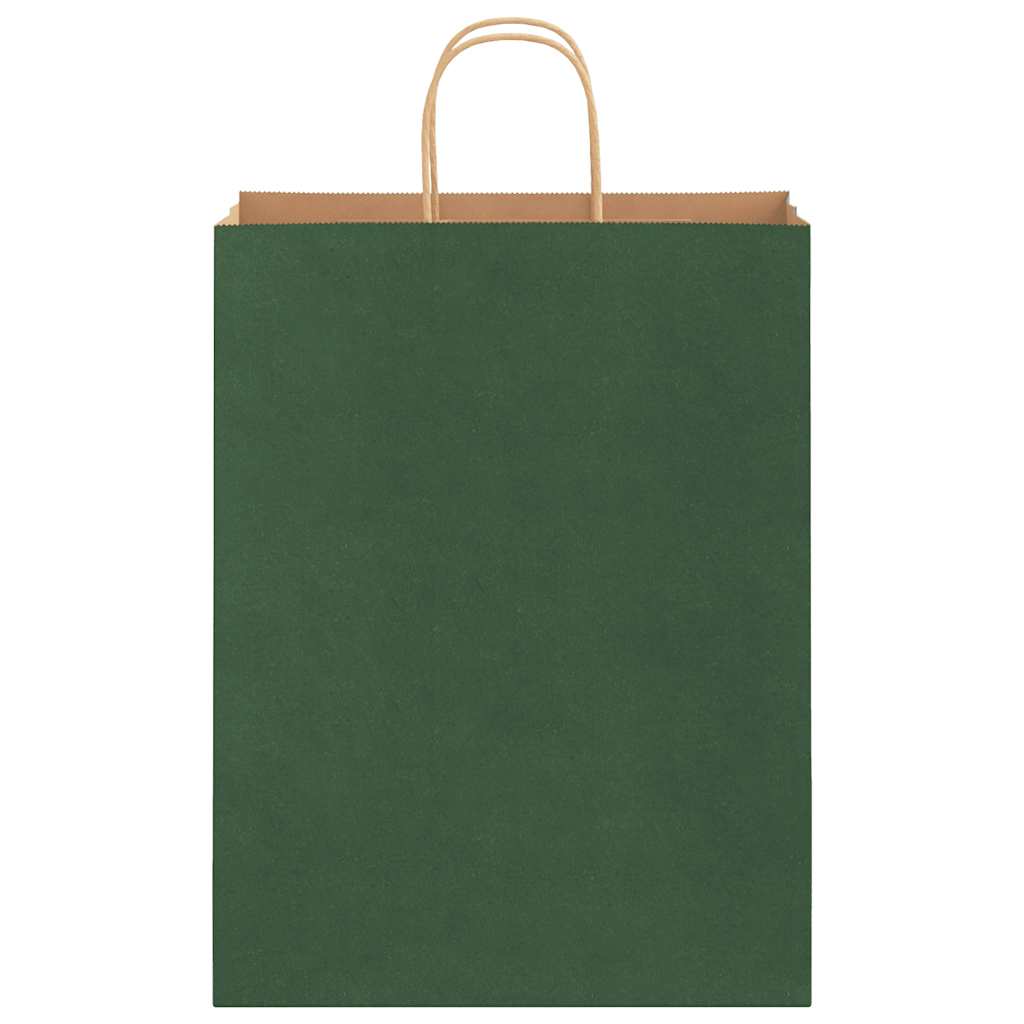 Paper Bags 50 pcs with Handles Green 32x12x42 cm