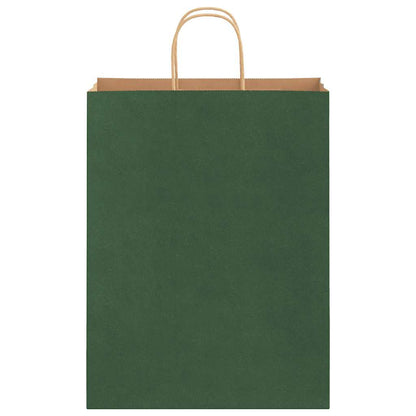 Paper Bags 50 pcs with Handles Green 32x12x42 cm