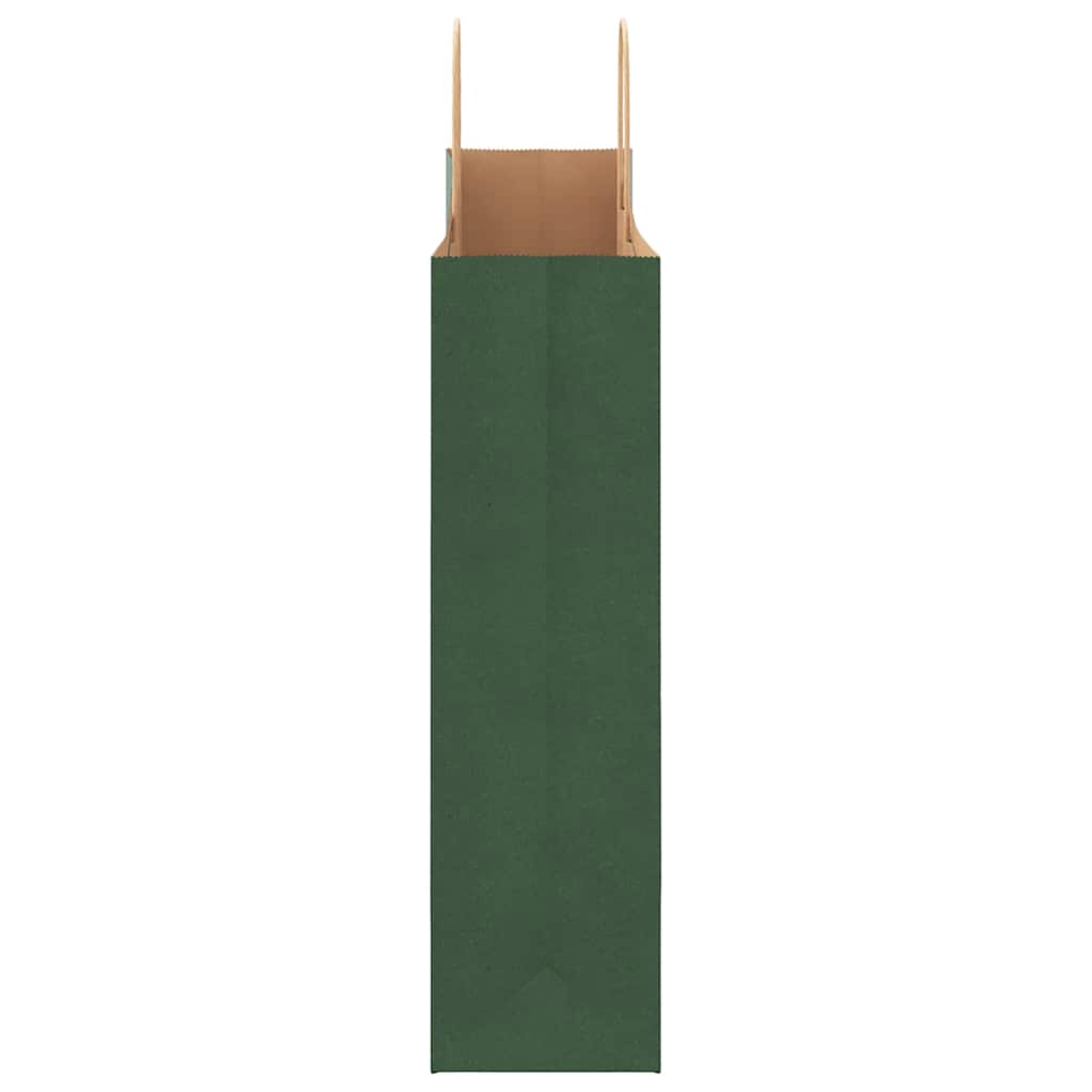 Paper Bags 50 pcs with Handles Green 32x12x42 cm