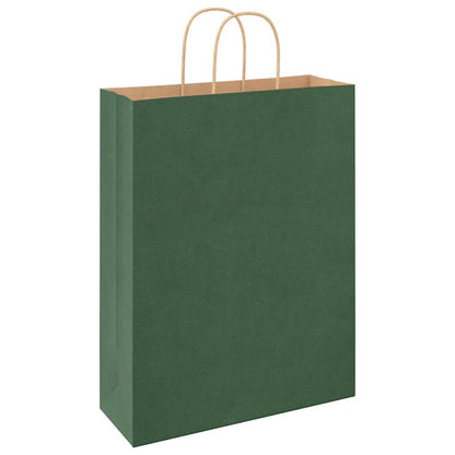 Paper Bags 50 pcs with Handles Green 32x12x42 cm