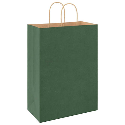 Paper Bags 50 pcs with Handles Green 32x17x44 cm