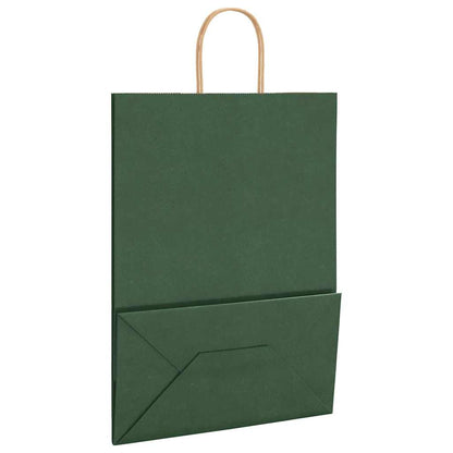 Paper Bags 50 pcs with Handles Green 32x17x44 cm