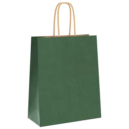 Paper Bags 250 pcs with Handles Green 18x8x22 cm