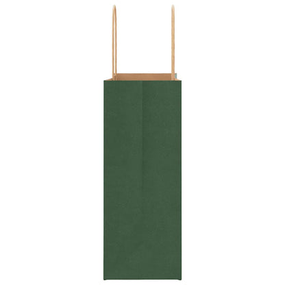 Paper Bags 250 pcs with Handles Green 21x11x28 cm