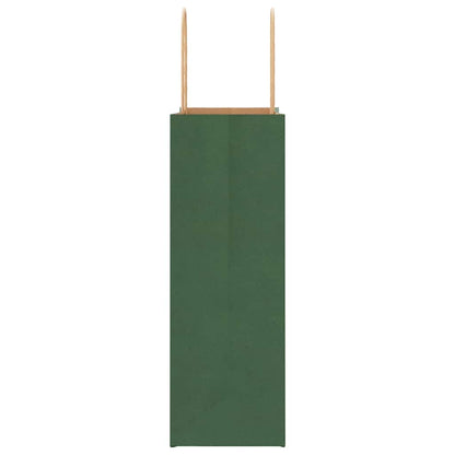 Paper Bags 250 pcs with Handles Green 21x11x31 cm