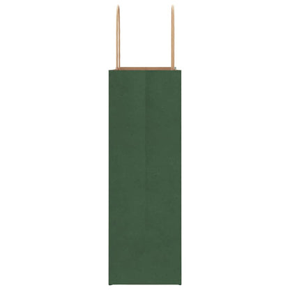 Paper Bags 250 pcs with Handles Green 26x12x35 cm
