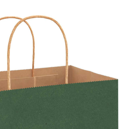 Paper Bags 250 pcs with Handles Green 32x12x42 cm