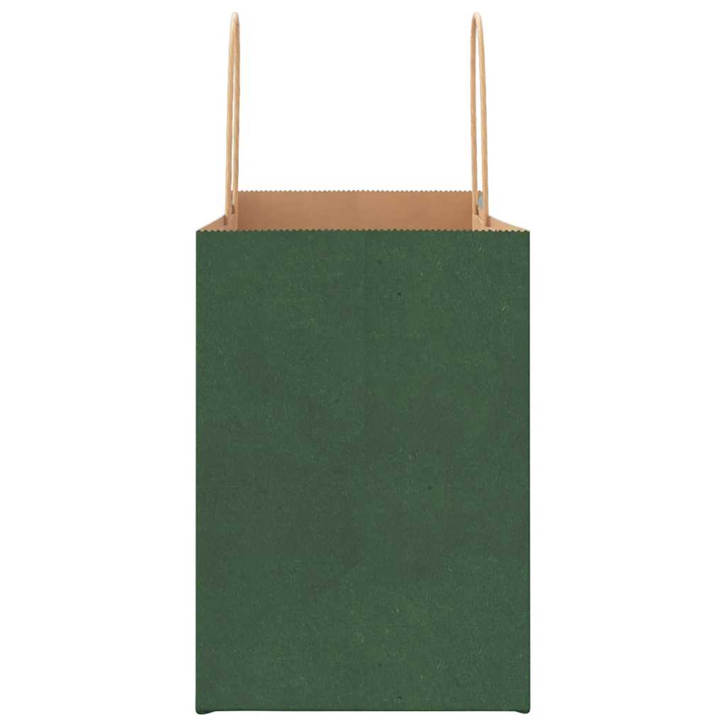 Paper Bags 250 pcs with Handles Green 32x17x25 cm