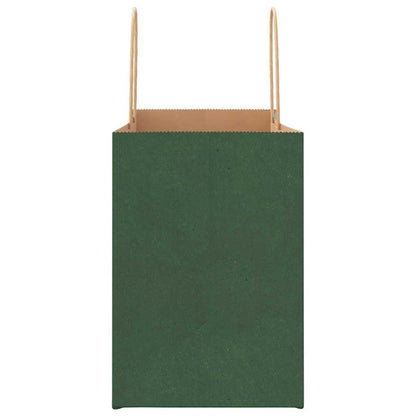 Paper Bags 250 pcs with Handles Green 32x17x25 cm