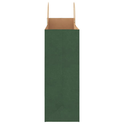 Paper Bags 250 pcs with Handles Green 32x17x44 cm