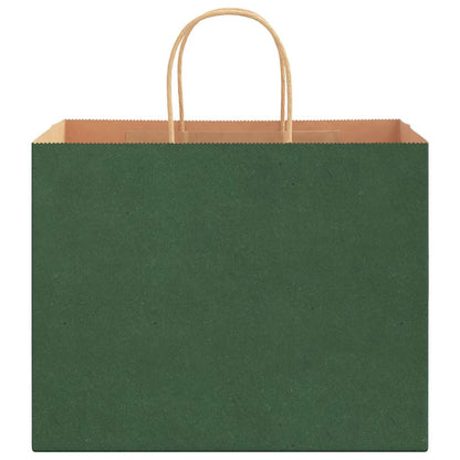 Paper Bags 250 pcs with Handles Green 32x22x24 cm