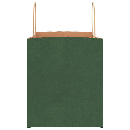 Paper Bags 250 pcs with Handles Green 32x22x24 cm