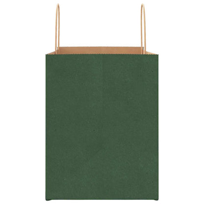 Paper Bags 250 pcs with Handles Green 32x22x28 cm
