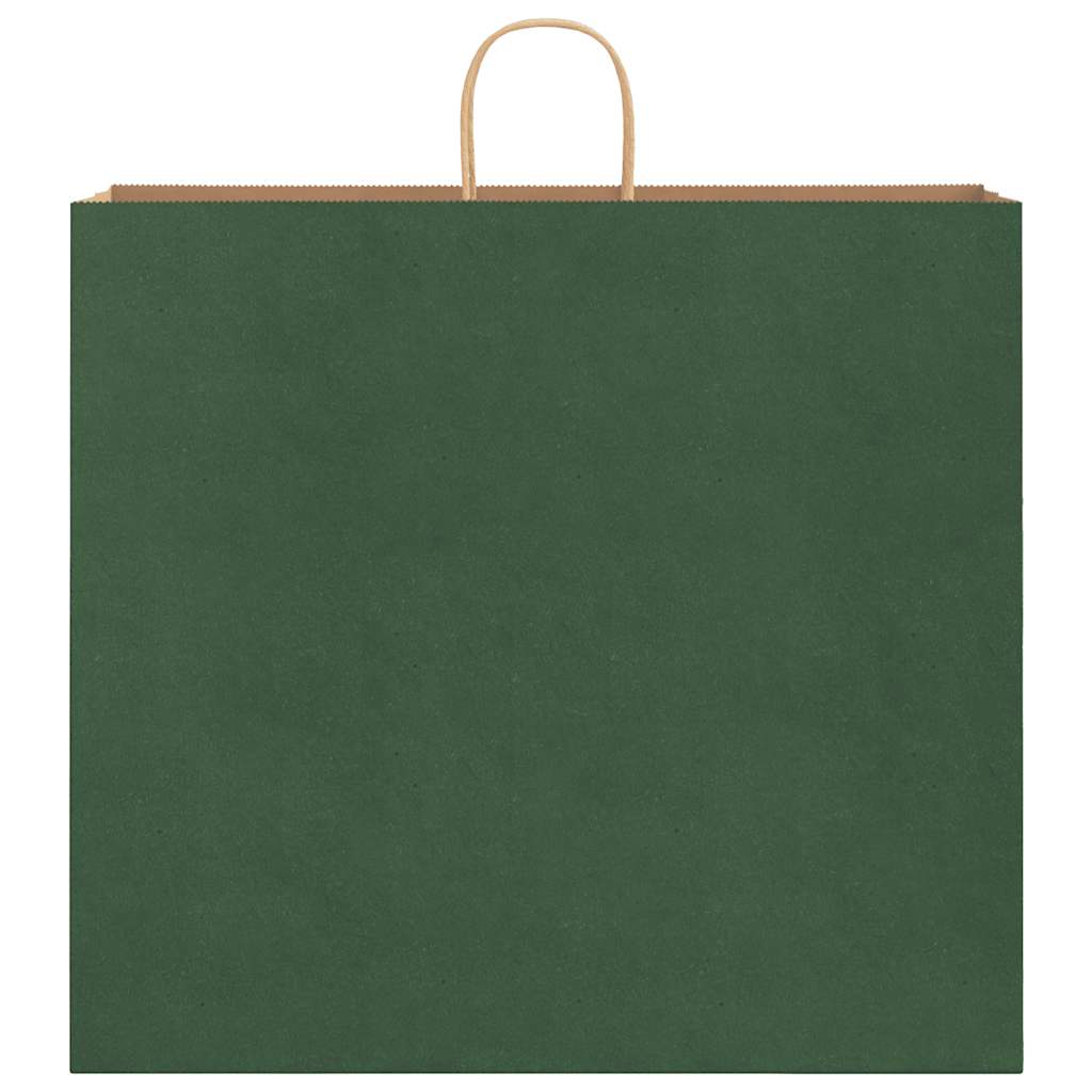Paper Bags 250 pcs with Handles Green 54x15x49 cm