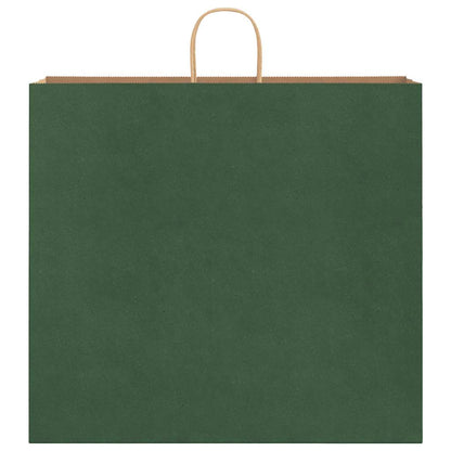 Paper Bags 250 pcs with Handles Green 54x15x49 cm