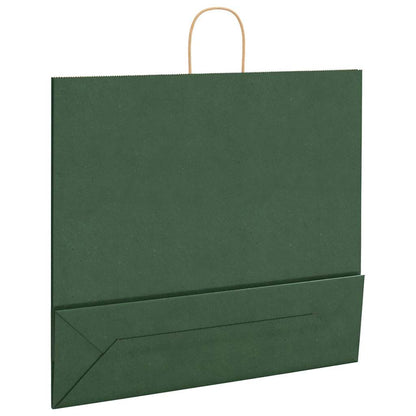 Paper Bags 250 pcs with Handles Green 54x15x49 cm