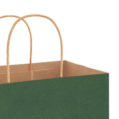 Paper Bags 250 pcs with Handles Green 54x15x49 cm