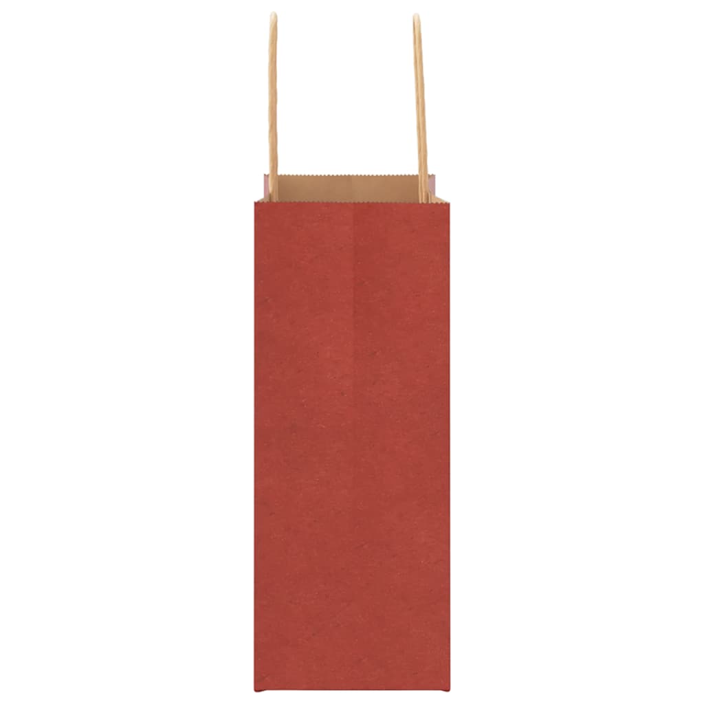 Paper Bags 50 pcs with Handles Red 15x8x21 cm