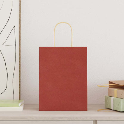Paper Bags 50 pcs with Handles Red 21x11x28 cm