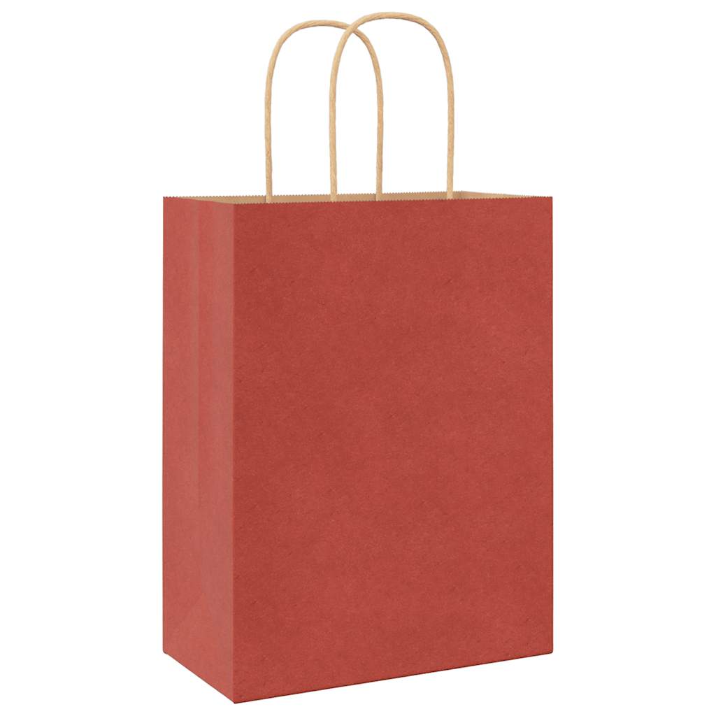 Paper Bags 50 pcs with Handles Red 21x11x28 cm