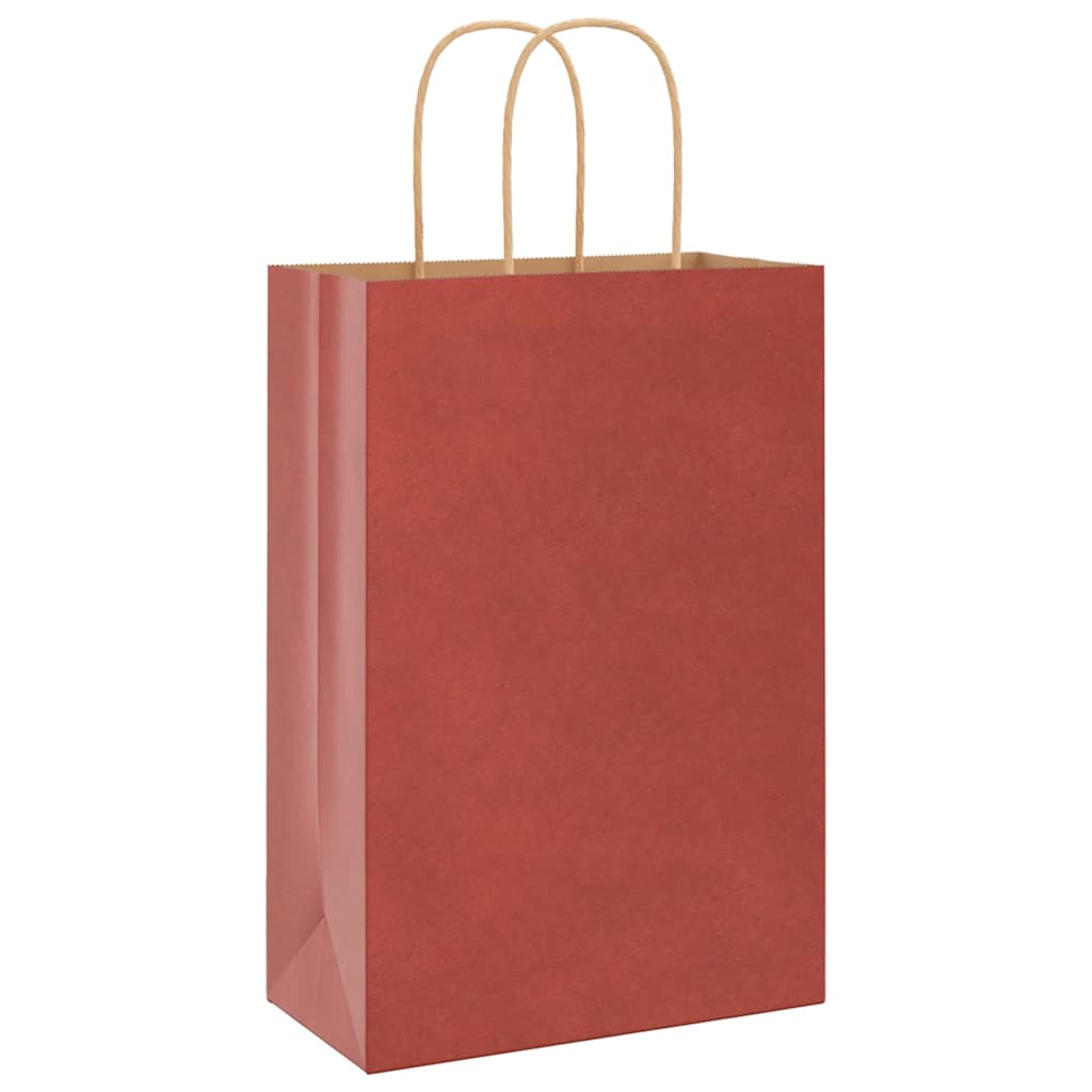 Paper Bags 50 pcs with Handles Red 21x11x31 cm