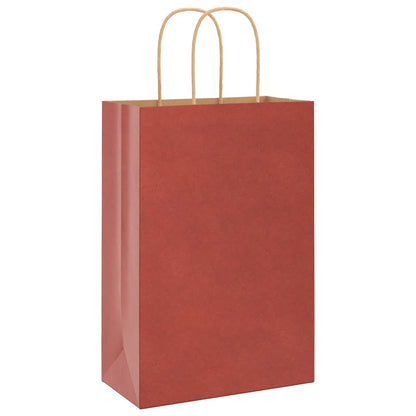 Paper Bags 50 pcs with Handles Red 21x11x31 cm