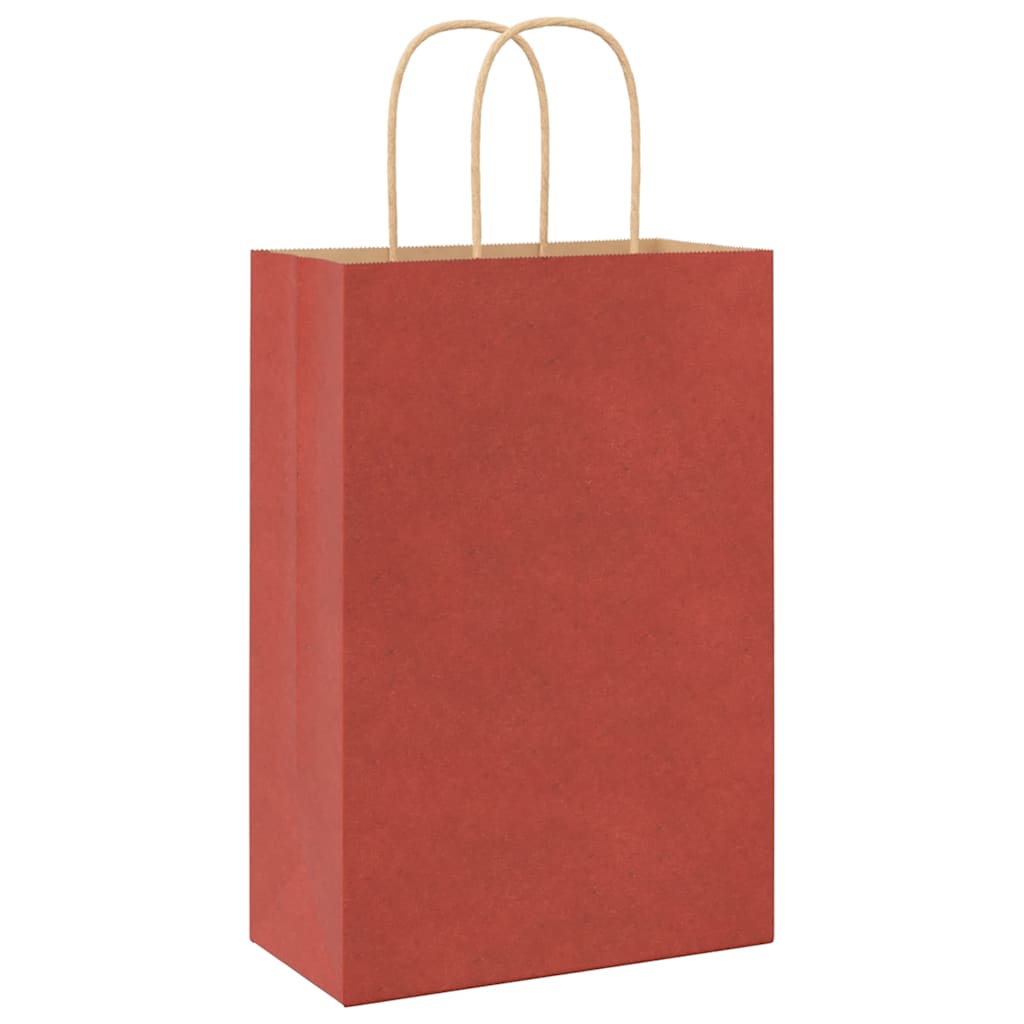 Paper Bags 50 pcs with Handles Red 21x11x31 cm
