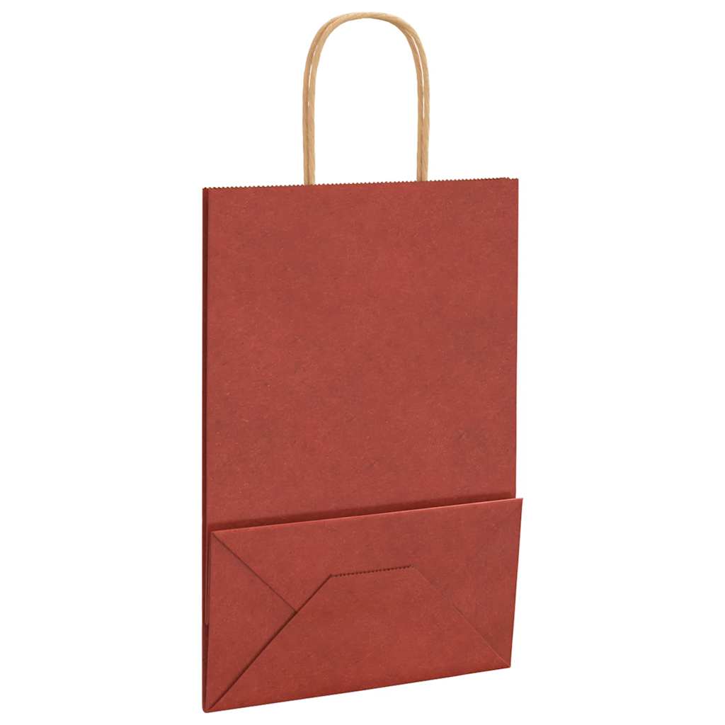 Paper Bags 50 pcs with Handles Red 21x11x31 cm