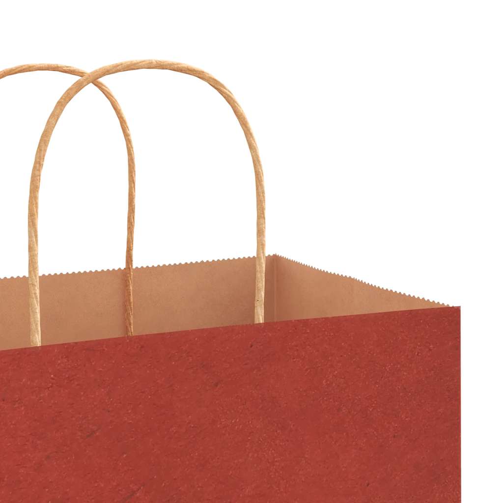 Paper Bags 50 pcs with Handles Red 21x11x31 cm