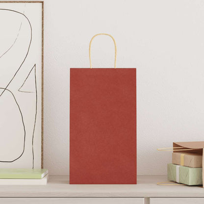 Paper Bags 50 pcs with Handles Red 21x11x36 cm