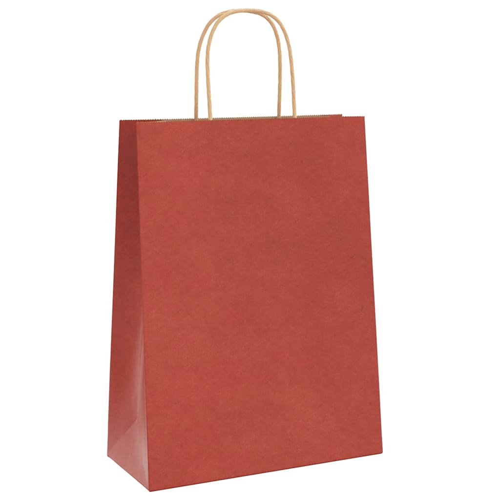 Paper Bags 50 pcs with Handles Red 26x12x35 cm