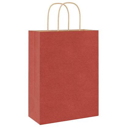 Paper Bags 50 pcs with Handles Red 26x12x35 cm