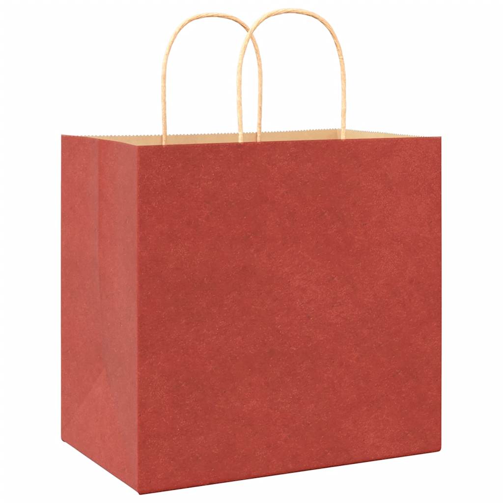 Paper Bags 50 pcs with Handles Red 26x17x25 cm