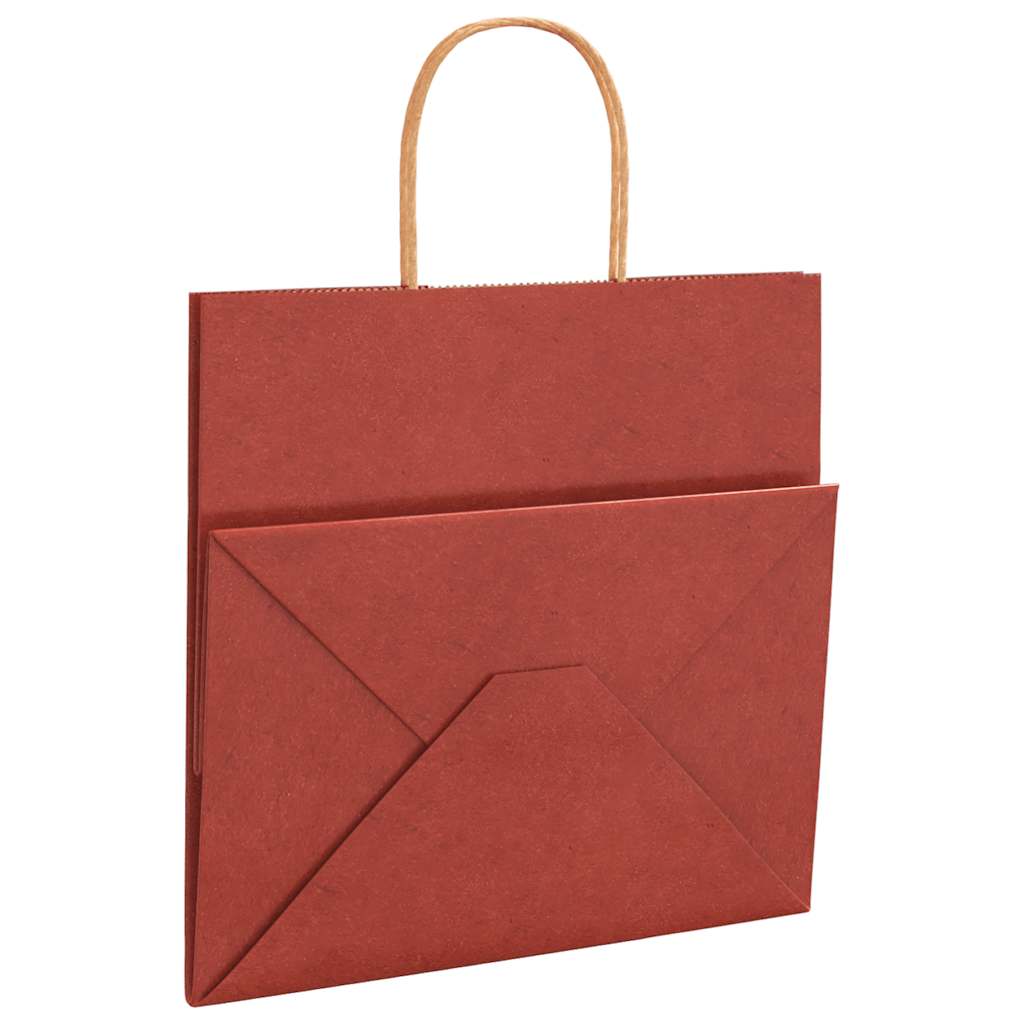 Paper Bags 50 pcs with Handles Red 26x17x25 cm