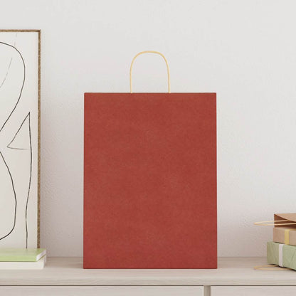 Paper Bags 50 pcs with Handles Red 32x12x42 cm